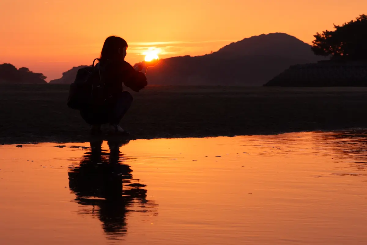 夕陽の父母ヶ浜